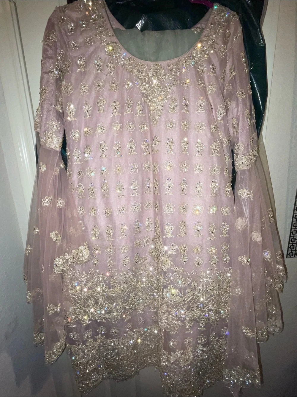 Ethnic Indian Wear Pink and Gold Embellished Girls Formal Dress